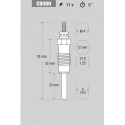 BUJIA DE PRECALENTAMIENTO KESSEL C9300
