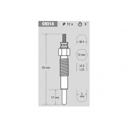 BUJIA DE PRECALENTAMIENTO KESSEL C9314