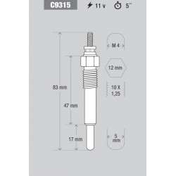BUJIA DE PRECALENTAMIENTO KESSEL C9315