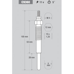 BUJIA DE PRECALENTAMIENTO KESSEL C9360