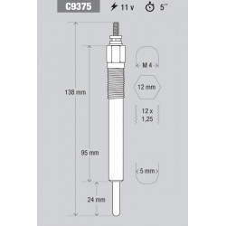 BUJIA DE PRECALENTAMIENTO KESSEL C9375