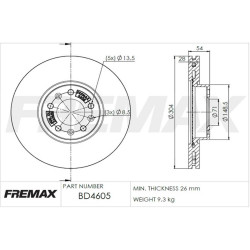DISCO DE FRENO FREMAX BD4605