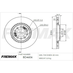 DISCO DE FRENO FREMAX BD4606