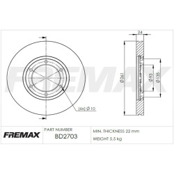 DISCO DE FRENO FREMAX BD2703