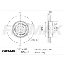 DISCO DE FRENO FREMAX BD2771