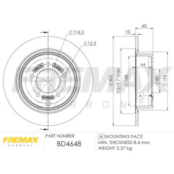 DISCO DE FRENO FREMAX BD4648