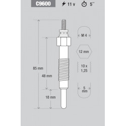 BUJIA DE PRECALENTAMIENTO KESSEL C9600