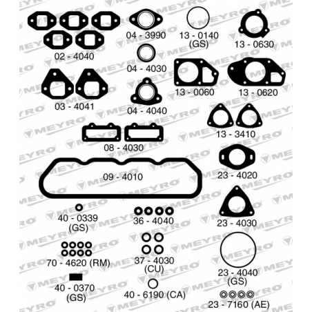 KIT DE JUNTAS DE MOTOR (SUPERIOR) MEYRO 06-4040 MV
