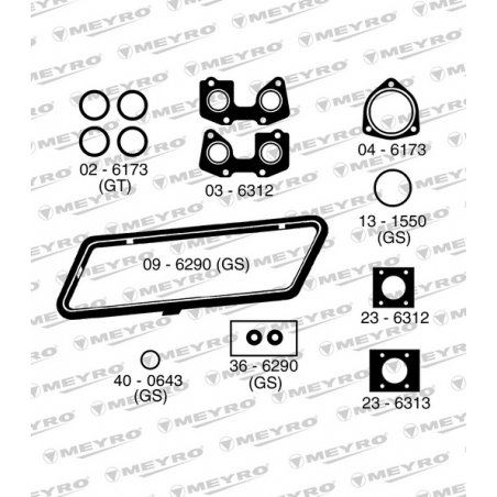 KIT DE JUNTAS DE MOTOR (SUPERIOR) MEYRO 06-6173 MV