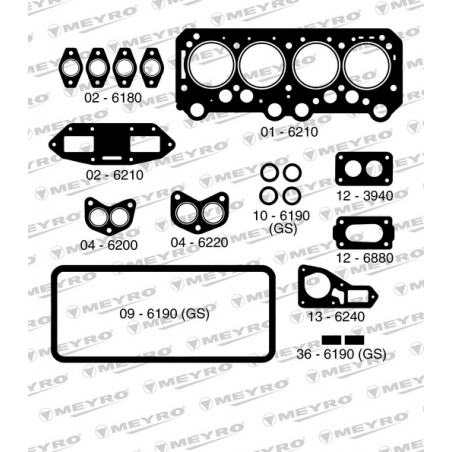 KIT DE JUNTAS DE MOTOR (SUPERIOR) MEYRO 06-6210 S