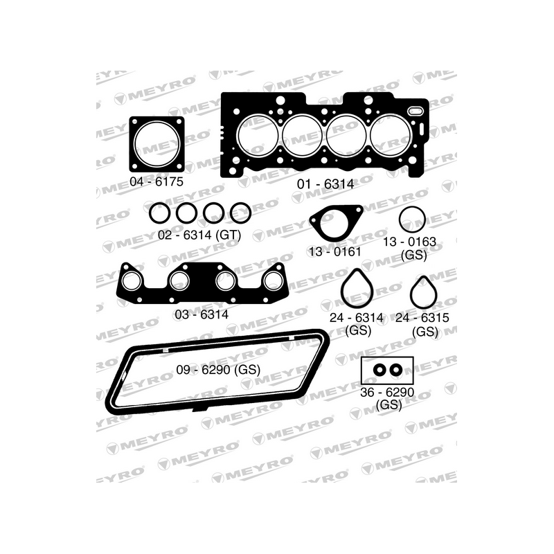 KIT DE JUNTAS DE MOTOR (SUPERIOR) MEYRO 06-6314 NA