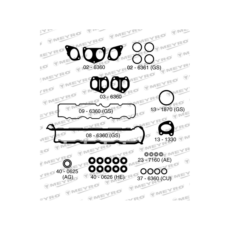 KIT DE JUNTAS DE MOTOR (SUPERIOR) MEYRO 06-6360 MV
