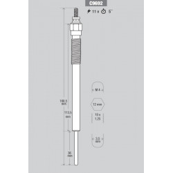 BUJIA DE PRECALENTAMIENTO KESSEL C9692