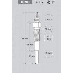 BUJIA DE PRECALENTAMIENTO KESSEL C9703