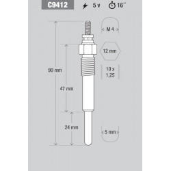 BUJIA DE PRECALENTAMIENTO KESSEL C9711