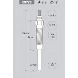 BUJIA DE PRECALENTAMIENTO KESSEL C9728