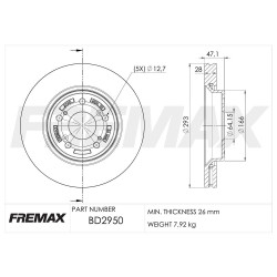 DISCO DE FRENO FREMAX BD2950