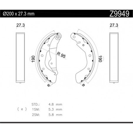 JUEGO DE ZAPATAS DE FRENO ARMETAL Z99490