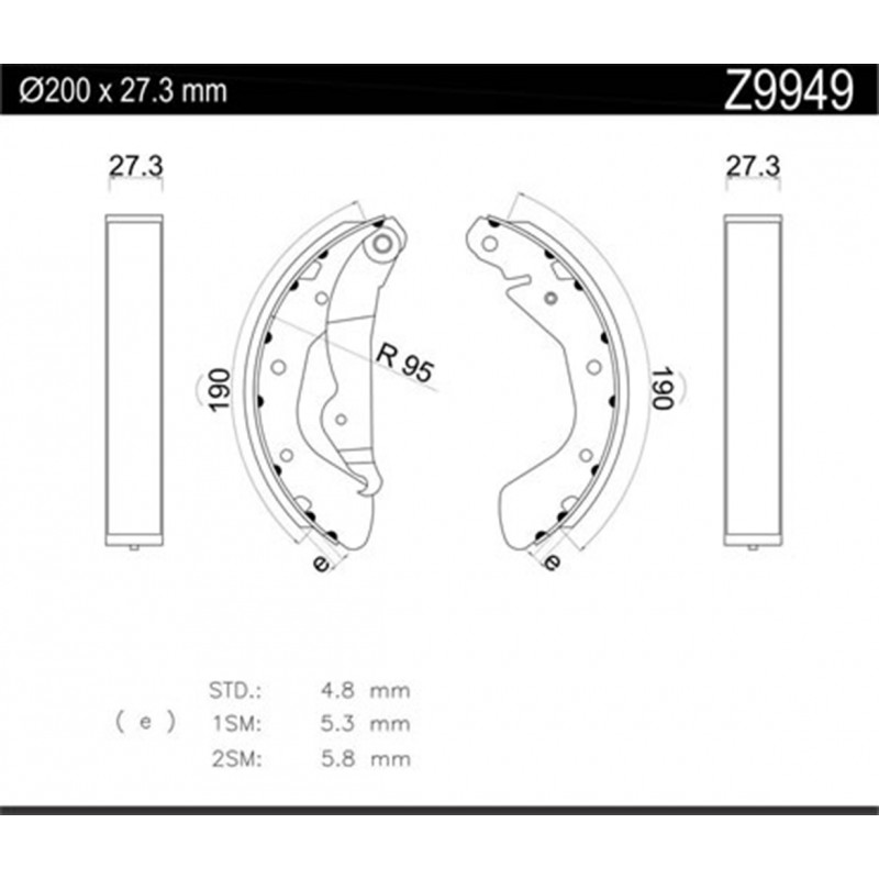 JUEGO DE ZAPATAS DE FRENO ARMETAL Z99491
