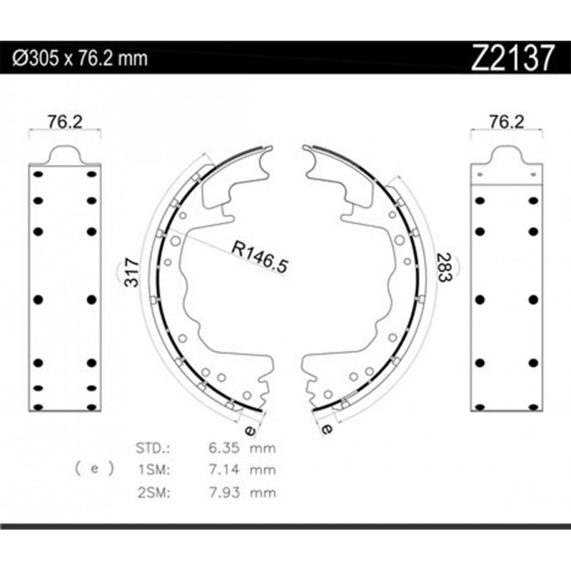 JUEGO DE ZAPATAS DE FRENO ARMETAL Z21371