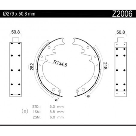 JUEGO DE ZAPATAS DE FRENO ARMETAL Z20062