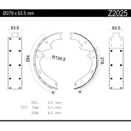 JUEGO DE ZAPATAS DE FRENO ARMETAL Z20251