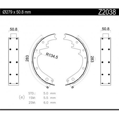 JUEGO DE ZAPATAS DE FRENO ARMETAL Z20380