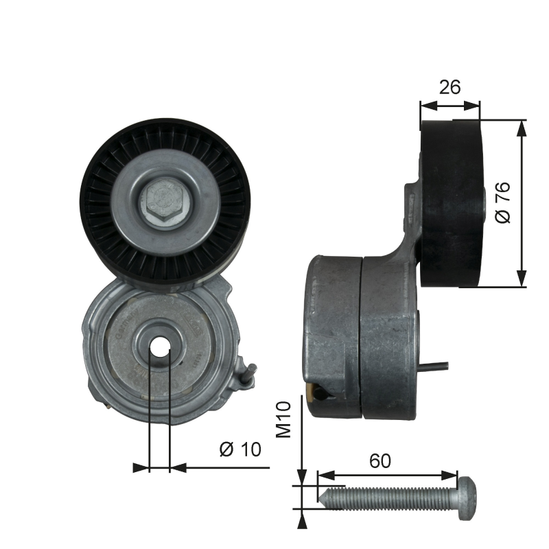 TENSOR DE CORREA DE ACCESORIOS GATES T38423