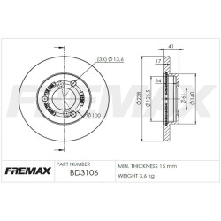 DISCO DE FRENO FREMAX BD3106