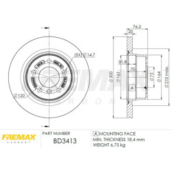 DISCO DE FRENO FREMAX BD3413