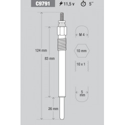 BUJIA DE PRECALENTAMIENTO KESSEL C9791