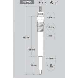 BUJIA DE PRECALENTAMIENTO KESSEL C9795