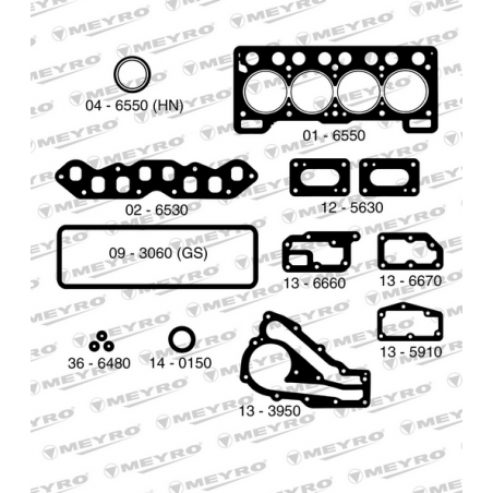 KIT DE JUNTAS DE MOTOR (SUPERIOR) MEYRO 06-6550 S