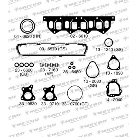 KIT DE JUNTAS DE MOTOR (SUPERIOR) MEYRO 06-6620 MV