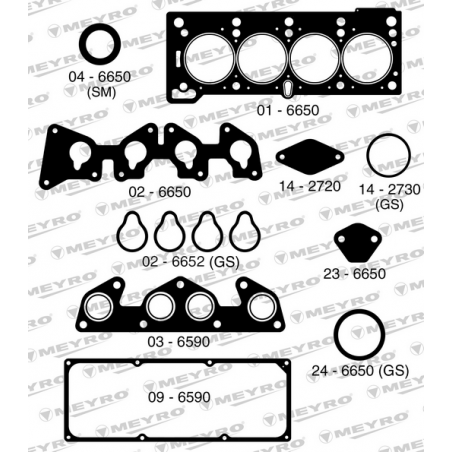KIT DE JUNTAS DE MOTOR (SUPERIOR) MEYRO 06-6650 NA