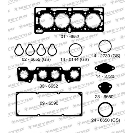 KIT DE JUNTAS DE MOTOR (SUPERIOR) MEYRO 06-6652 NA
