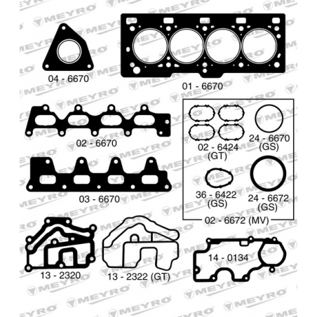 KIT DE JUNTAS DE MOTOR (SUPERIOR) MEYRO 06-6670 NA