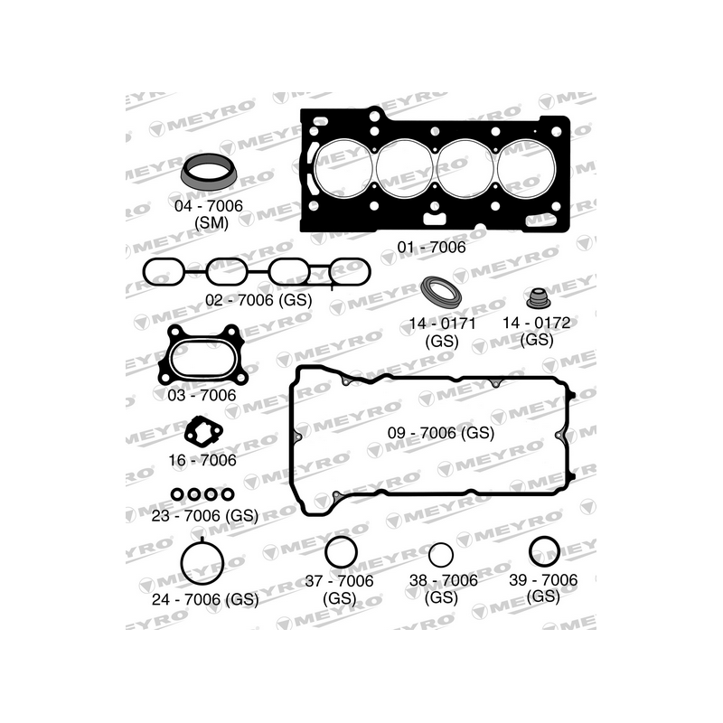 KIT DE JUNTAS DE MOTOR (SUPERIOR) MEYRO 06-7006 NA