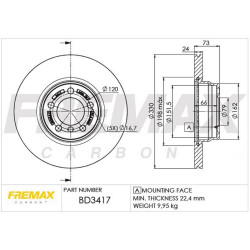 DISCO DE FRENO FREMAX BD3417