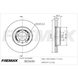 DISCO DE FRENO FREMAX BD5650
