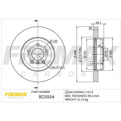 DISCO DE FRENO FREMAX BD3554