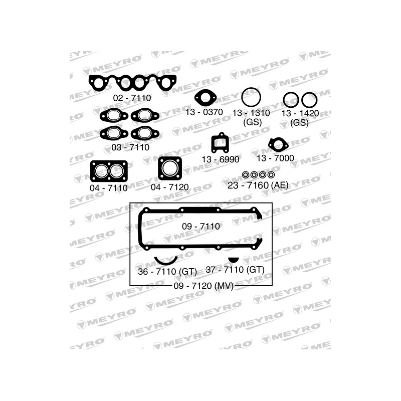 KIT DE JUNTAS DE MOTOR (SUPERIOR) MEYRO 06-7130 MV