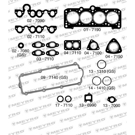 KIT DE JUNTAS DE MOTOR (SUPERIOR) MEYRO 06-7190 NA