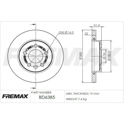 DISCO DE FRENO FREMAX BD6385