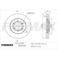 DISCO DE FRENO FREMAX BD6744