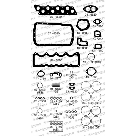 KIT DE JUNTAS DE MOTOR (SIN JTC) MEYRO 05-656 MV