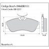 JUEGO DE PASTILLAS DE FRENO BOSCH 0 986 BB0 151