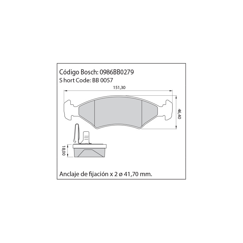 JUEGO DE PASTILLAS DE FRENO BOSCH 0 986 BB0 279