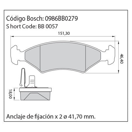 JUEGO DE PASTILLAS DE FRENO BOSCH 0 986 BB0 279