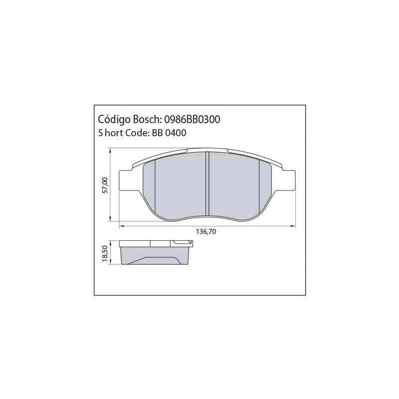 JUEGO DE PASTILLAS DE FRENO BOSCH 0 986 BB0 300
